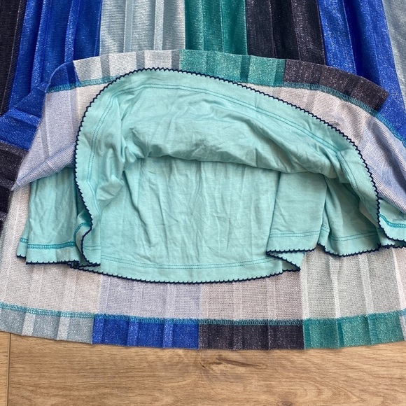 Maeve Blue and Green Striped Midi Skirt - Picture 8 of 16